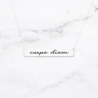 Thumbnail for Carpe Diem Necklace - Sterling Silver Quote Necklace -