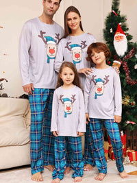 Thumbnail for WOMEN Full Size Rudolph Graphic Long Sleeve Top and Plaid Pants Set - T -