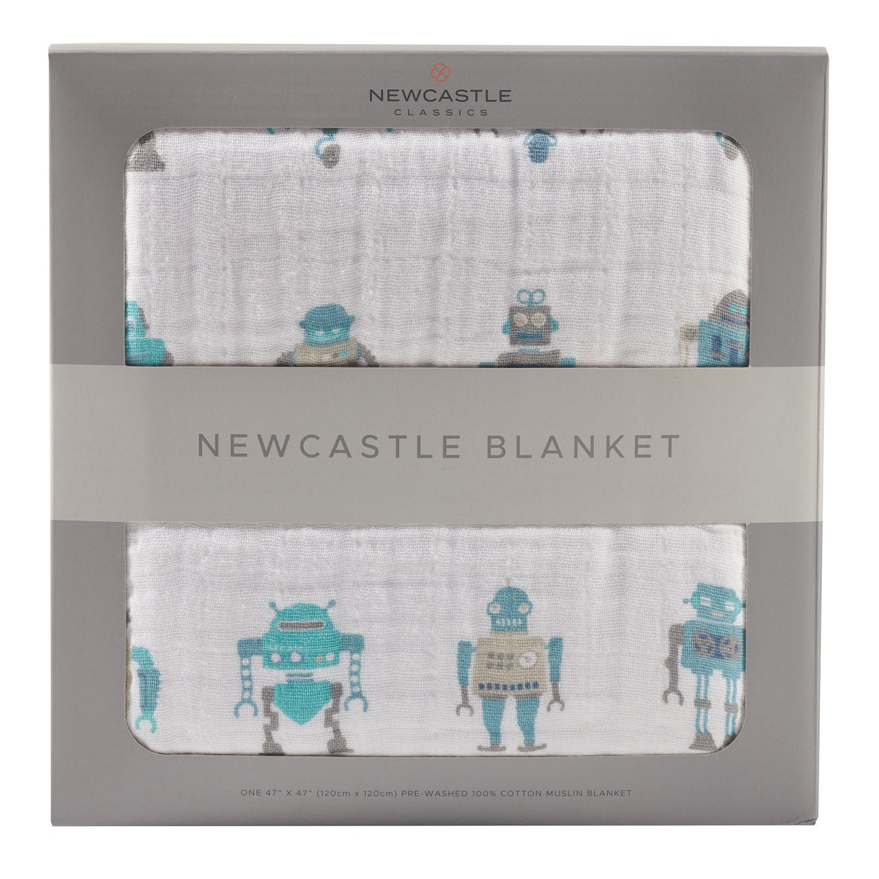 Robots Cotton Muslin Newcastle Blanket -