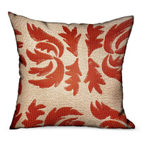 Thumbnail for Claret Leaflet Orange Paisley Luxury Outdoor/Indoor Throw Pillow - 6 SIZES -