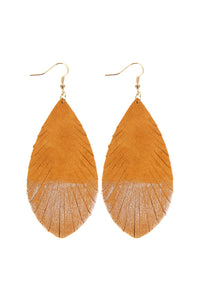 Thumbnail for Grunge Tone Fringe Drop Leather Earrings - 12 COLORS -