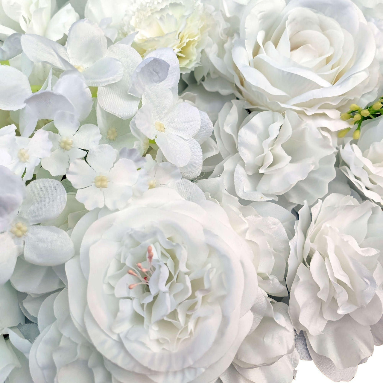 Artificial Flower Wall Backdrop Panel 40cm X 60cm Mixed Whites -