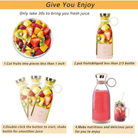 Thumbnail for Personal Electric Mini Handheld - Wireless Rechargeable only - 350ml Bottle - Smoothie Mixer - Portable Blender - [12-17 DAY DELIVERY] - 2 COLORS -