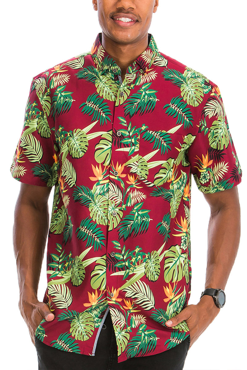 WEIV - Digital Print Hawaiian Short Sleeve Shirt -