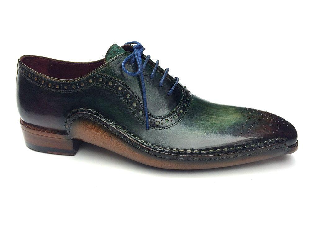 Paul Parkman - Green & Purple Handmade Oxfords -