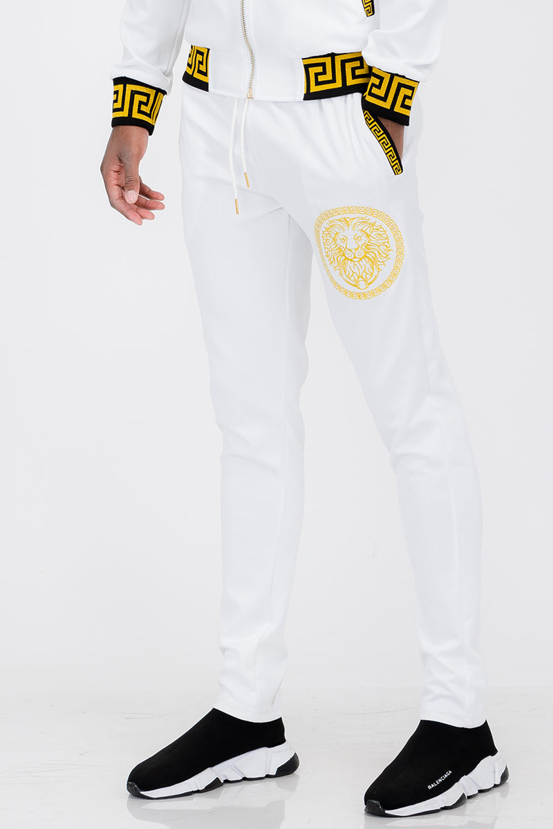 Lion Head Embroidered Track Pants - 4 COLORS -