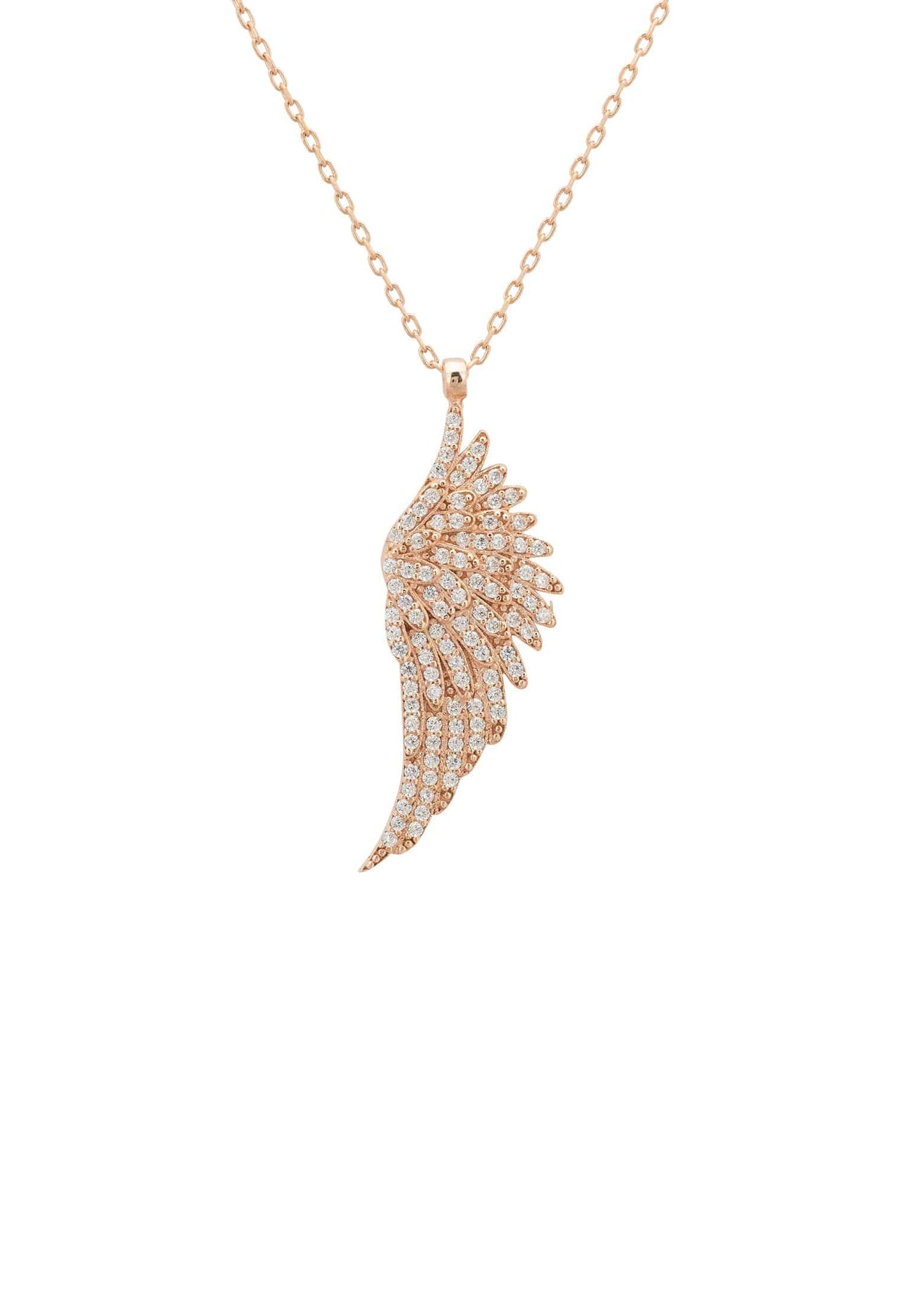 LATELITA - Large Angel Wing Necklace Rosegold -