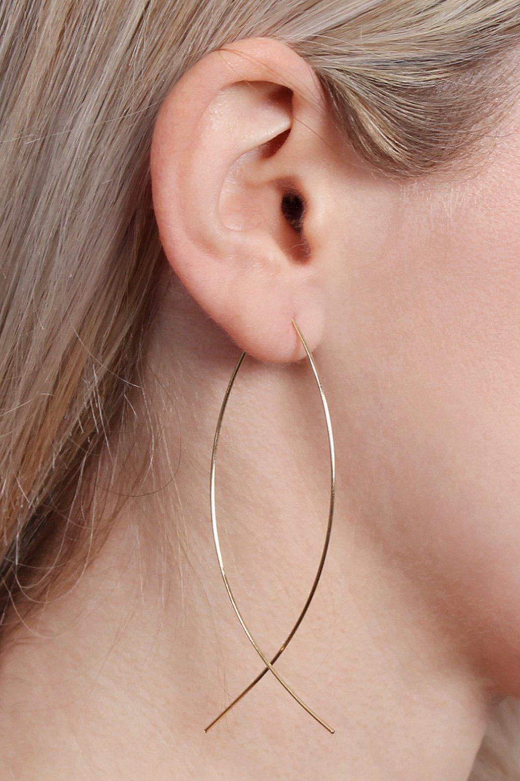 Gold Fish Brass Hoop Earring - 3 FINISHES -