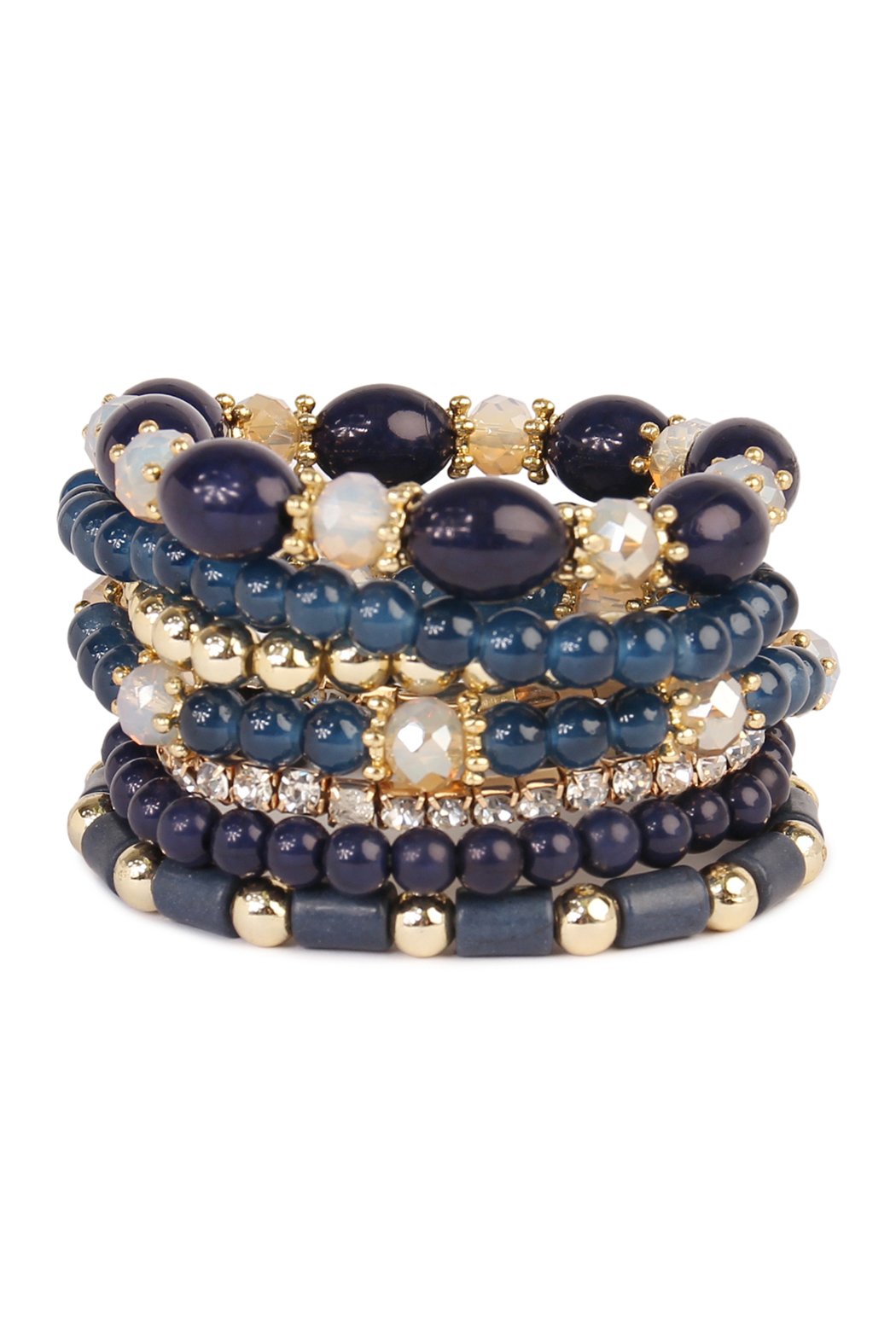 Riah Fashion -  - Multibead Stackable Bracelet - 7 COLORS -