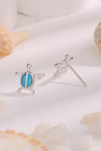 Thumbnail for Opal Turtle 925 Sterling Silver Stud Earrings - T - 1 COLOR -