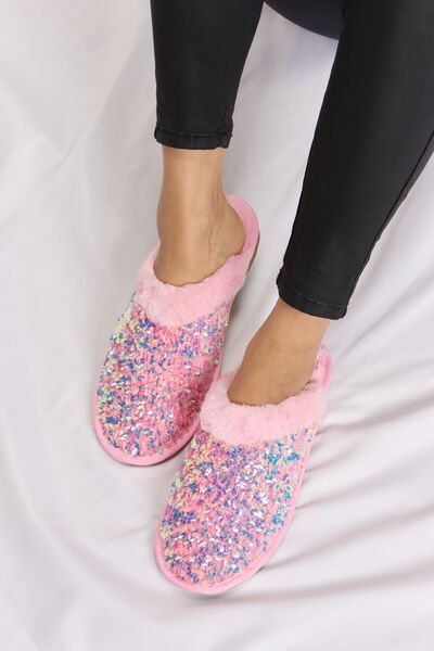 Forever Link Sequin Plush Round Toe Slippers - LIMITED SIZES LEFT - T - 1 COLOR -