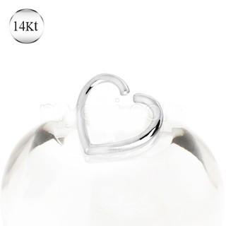 14Kt White Gold Heart Shaped Cartilage Earring -