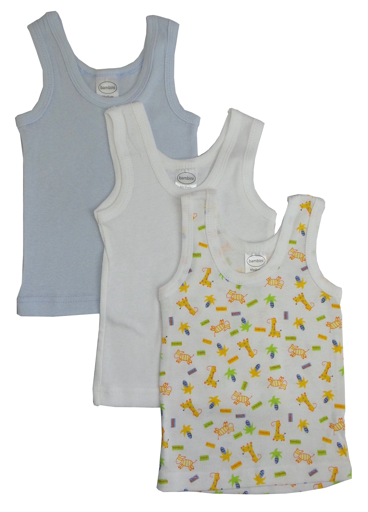 Bambini Boys Printed Tank Top Variety - 3 PACK -