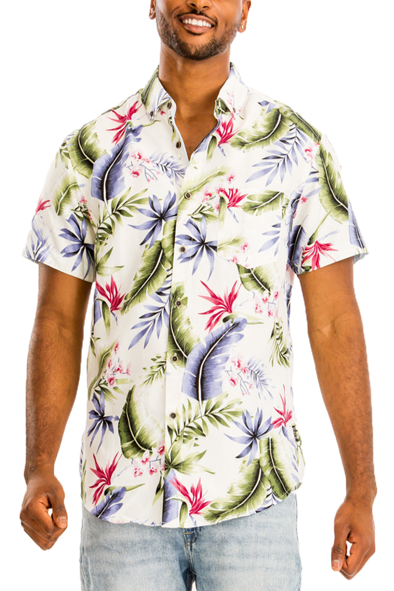 WEIV - Digital Print Hawaiian Short Sleeve Shirt -