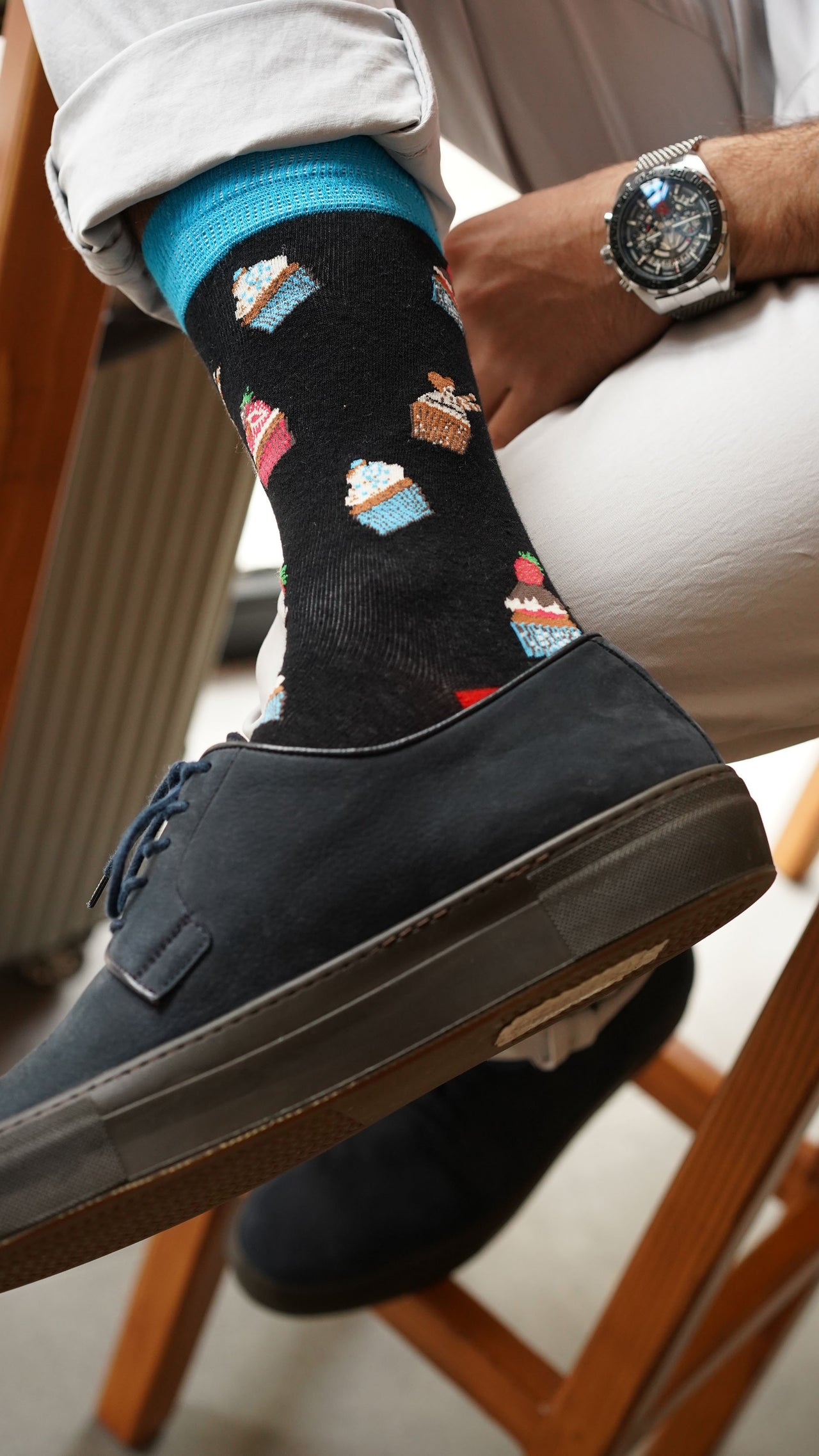 Men's Cupcake Socks - 1 COLOR -