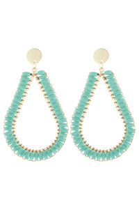 Thumbnail for Riah Fashion - Glass Beaded Teardrop Earrings - 5 COLORS