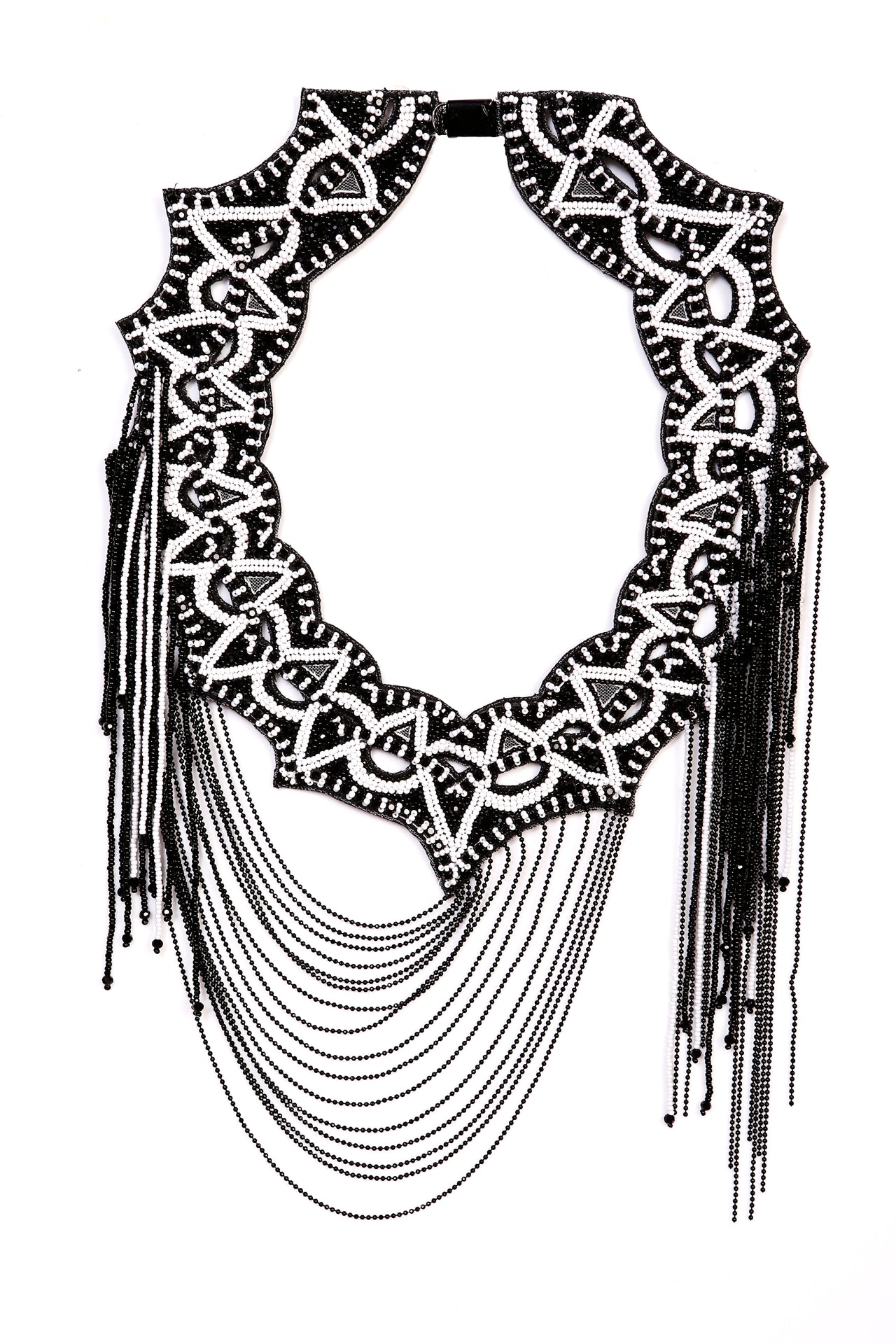 BEGADA - Jet Alabaster Web Neckpiece -