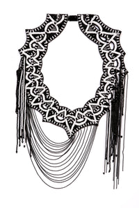 Thumbnail for BEGADA - Jet Alabaster Web Neckpiece -