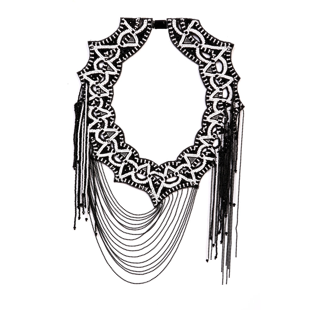 BEGADA - Jet Alabaster Web Neckpiece -