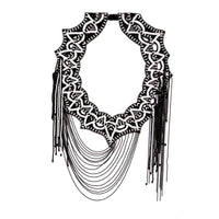 Thumbnail for BEGADA - Jet Alabaster Web Neckpiece -