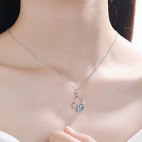 Thumbnail for 2 Carat Moissanite Heart 925 Sterling Silver Necklace