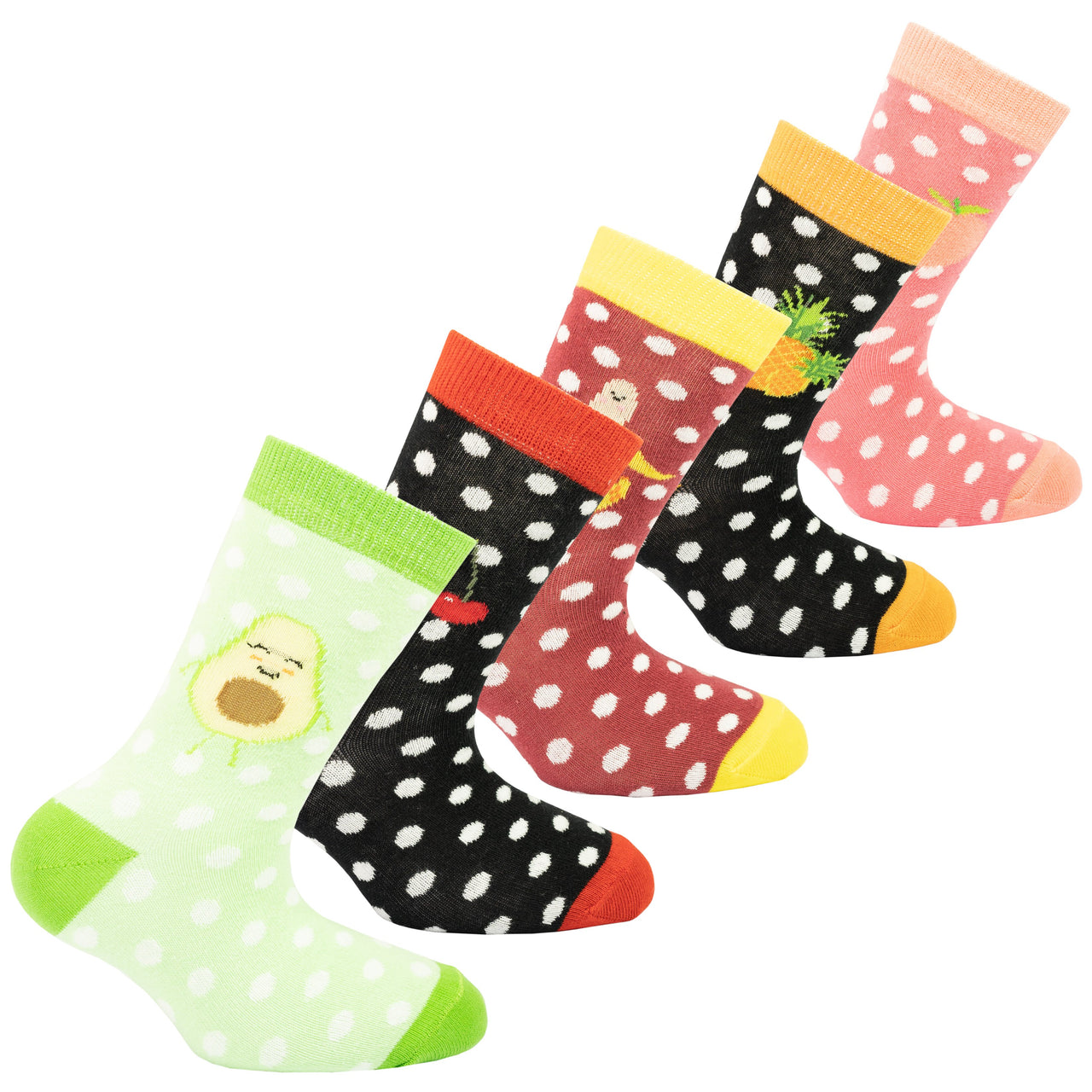 Kids Delightful Fruits Socks - 5 PACK -