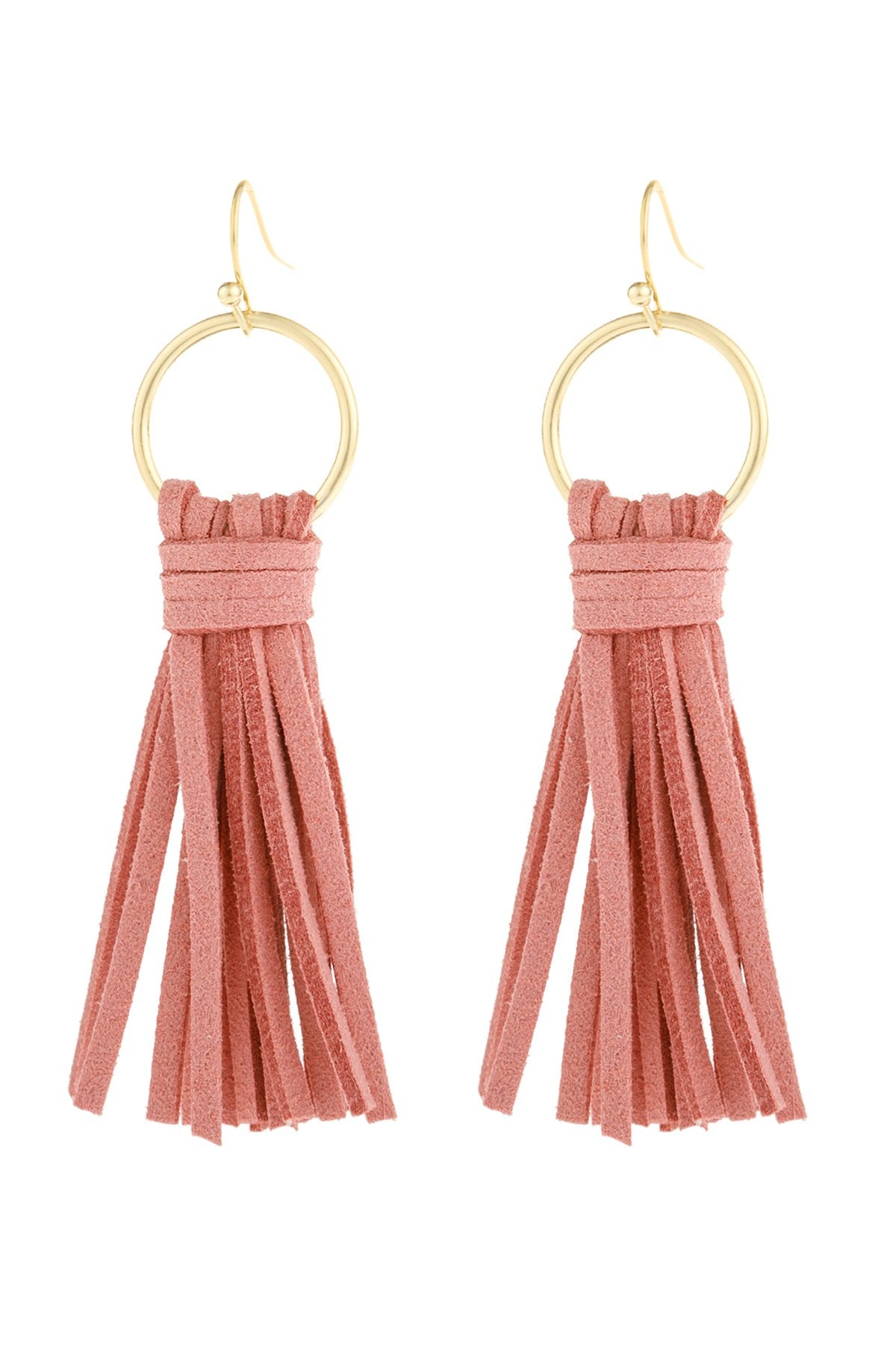 Riah Fashion - Leather Tassel Earrings - 14 COLORS -