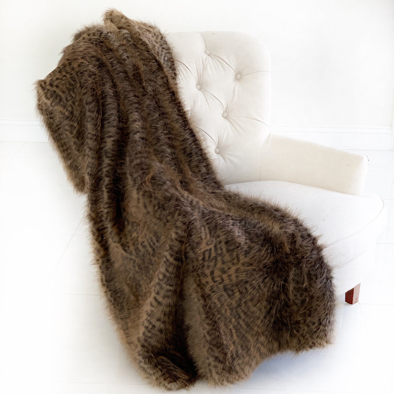 Plush Tawny WildCat Handmade Luxury Faux Fur Throw - 14 SIZES -