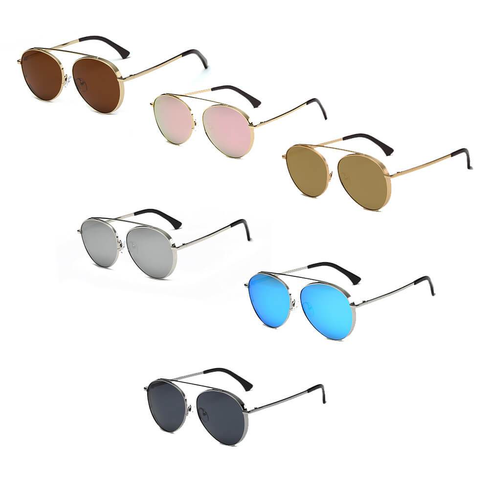 Bethel | CA08 - Retro Mirrored Lens Teardrop Aviator Sunglasses - 6 COLORS -