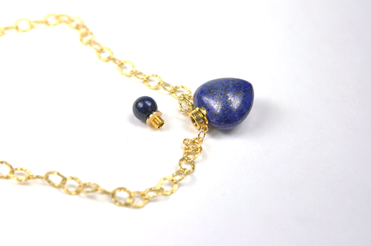 Gena Myint - Lapis Lazuli Heart Chain Necklace -