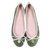 Thumbnail for Bow Suede Ballerina (Green) -