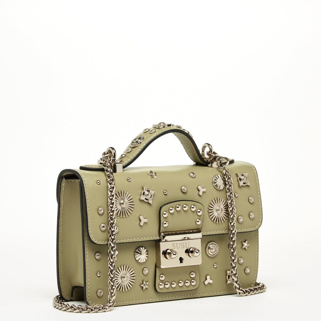 The Hollywood Leather Crossbody Bag Sage Green -