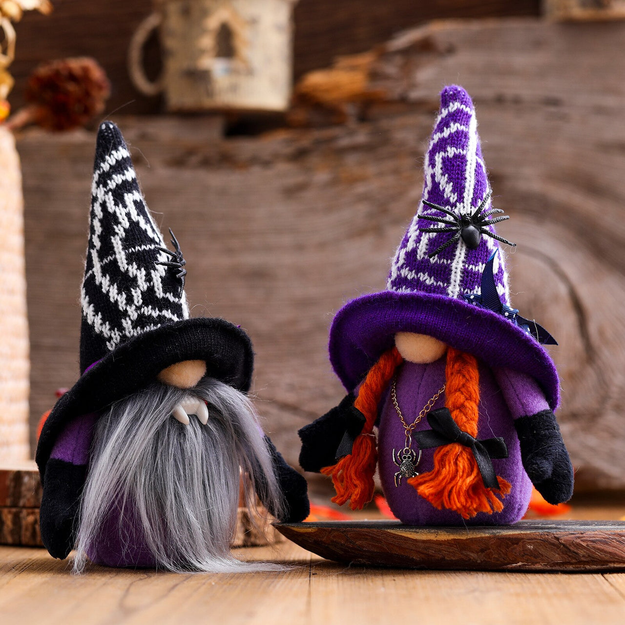 Halloween, Broomstick, Top Hat - Vampire & Witch Gnome Ornaments - Cute - 8.27" - [14-20 DAY DELIVERY] - 2 TYPES -