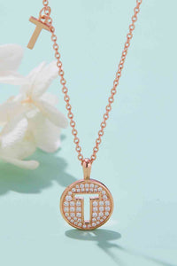 Thumbnail for Moissanite K to T Initial Pendant Necklace