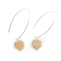 Thumbnail for Christy Jean - Heart Long Druzy Earrings - 5 COLORS -