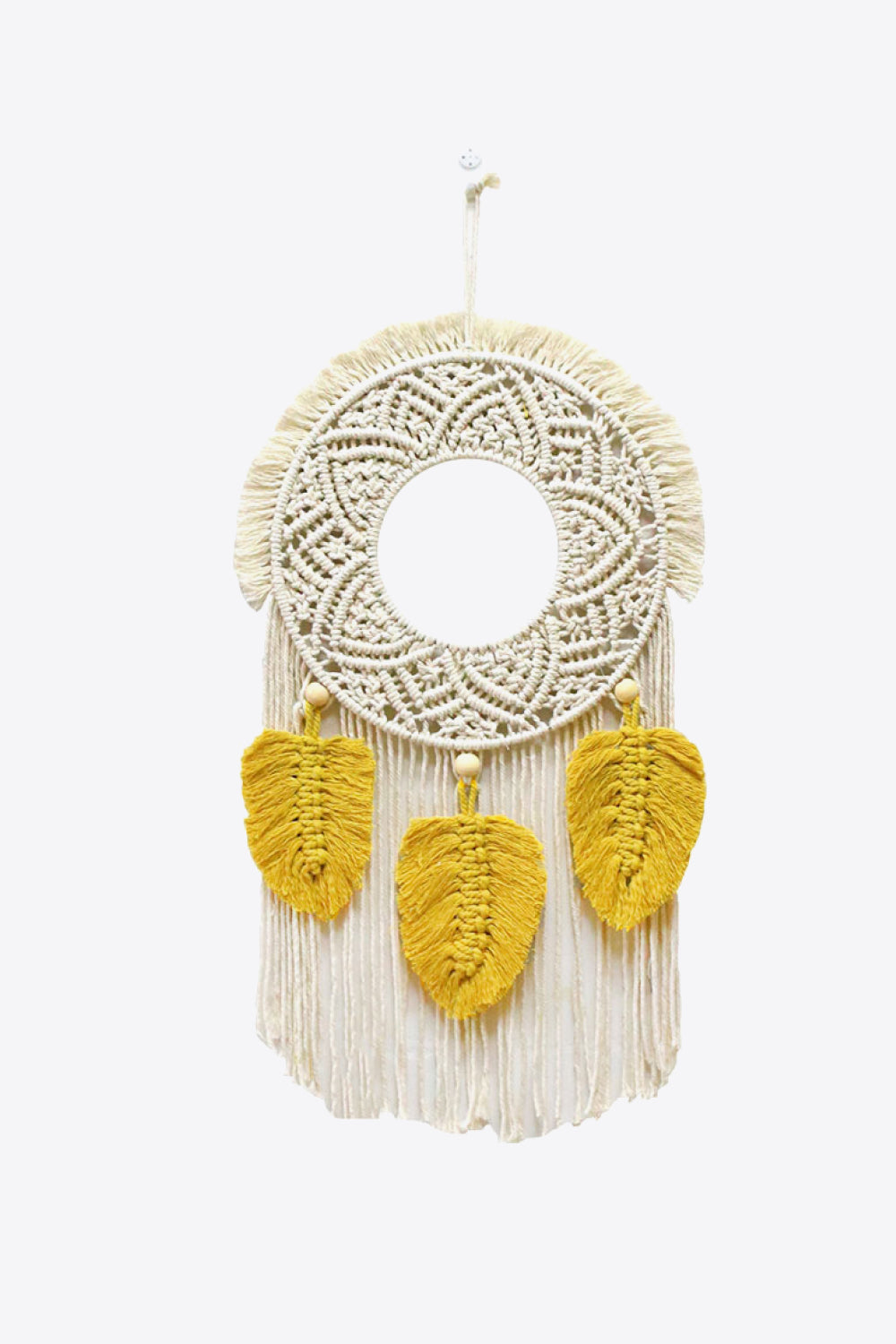 Hand-Woven Fringe Macrame Wall Hanging - 23.6" X 11.8" - T - 2 COLORS -