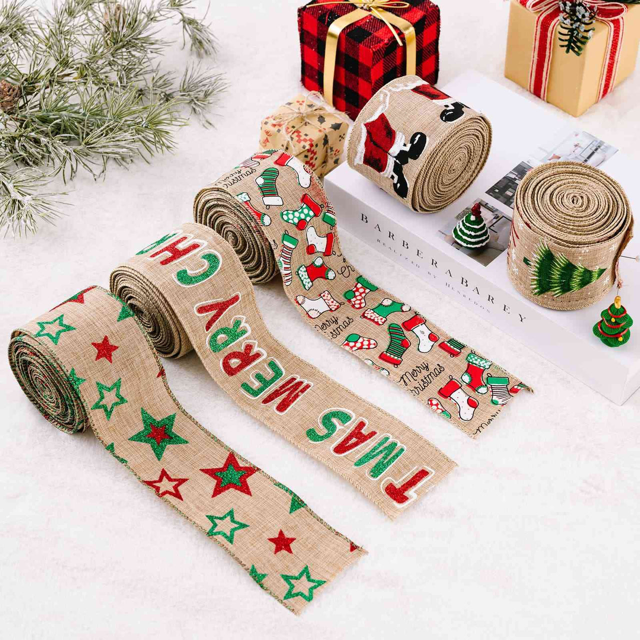 Christmas Polyester Ribbon - [5-10 DAY DELIVERY] - T - 9 PATTERNS/STYLES -