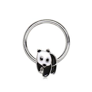 316L Stainless Panda Snap-In Captive Bead Ring / Septum Ring -