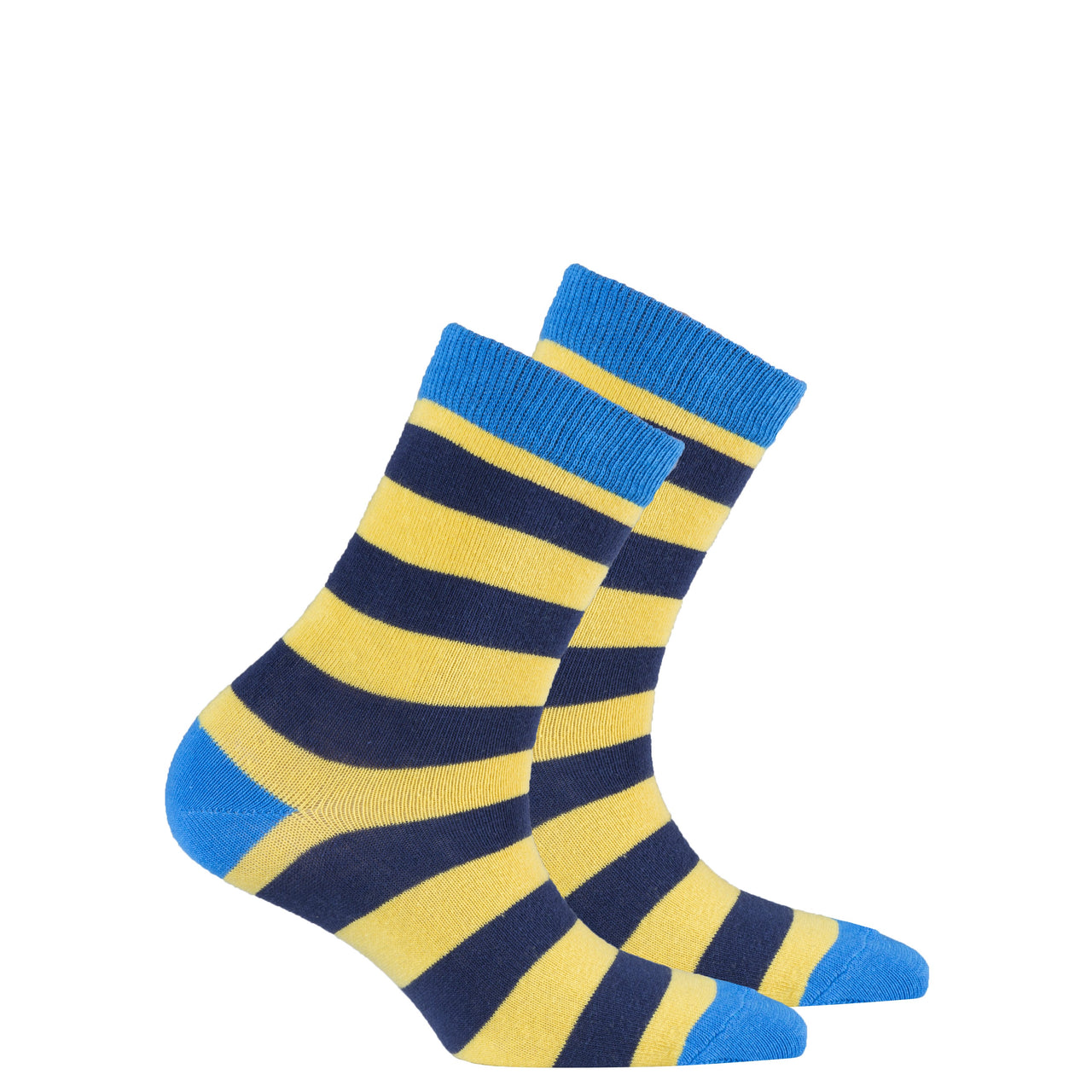 Kids Blue Canary Stripe Socks - 1 COLOR -