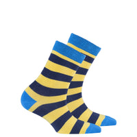 Thumbnail for Kids Blue Canary Stripe Socks - 1 COLOR -