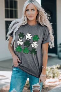 Thumbnail for Lucky Clover Round Neck Short Sleeve T-Shirt - T - 1 COLOR -