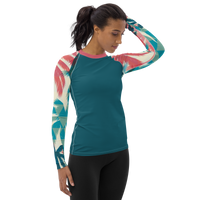 Thumbnail for FYC - Women's Palm Season Sleeve Performance Rash Guard UPF 40+ - 1 COLOR -