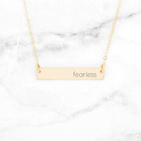 Thumbnail for Fearless - Sterling Silver Quote Bar Necklace - 3 FINISHES -