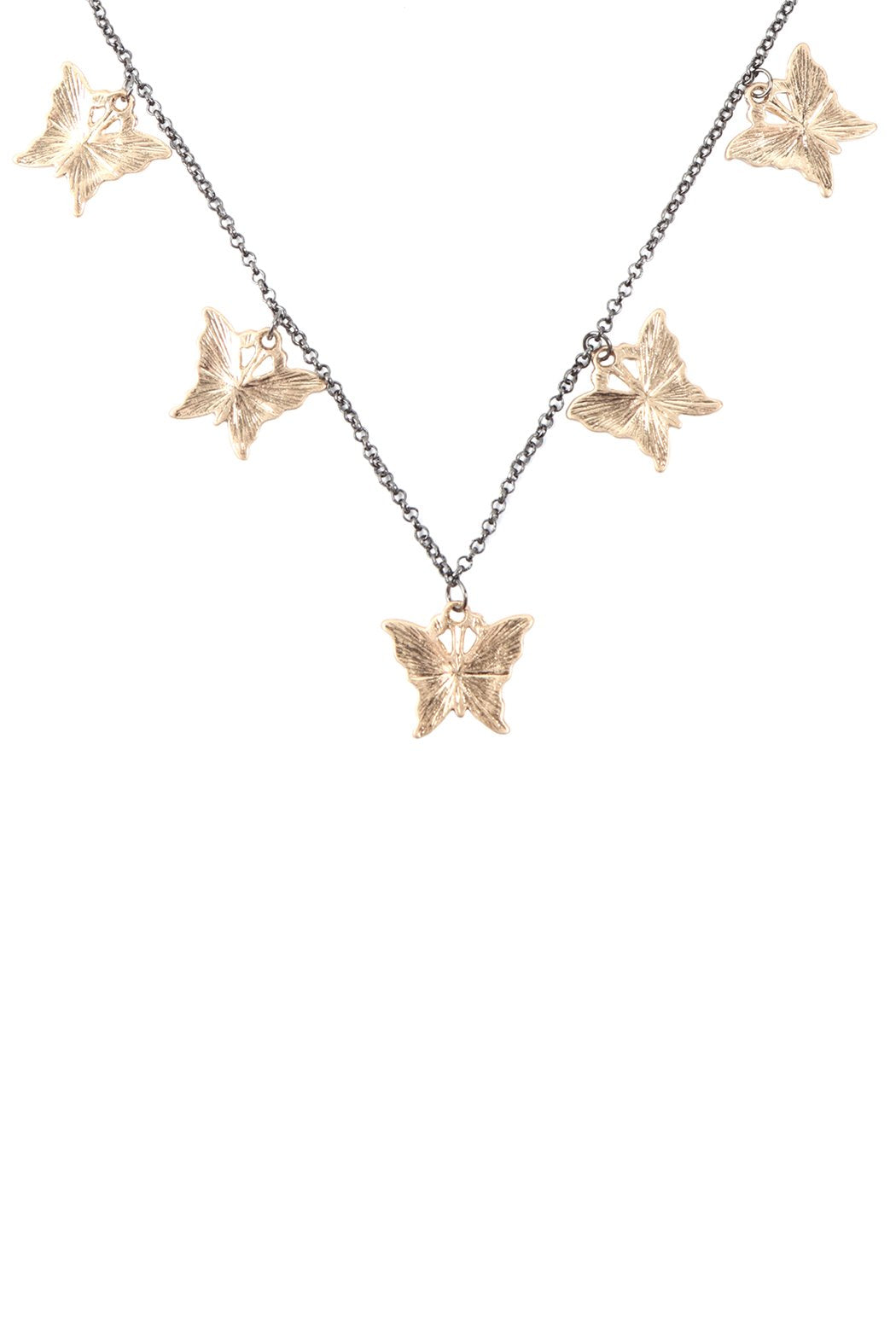 Dainty Butterfly Chain Necklace and Earring Set - 4 FINISHES -