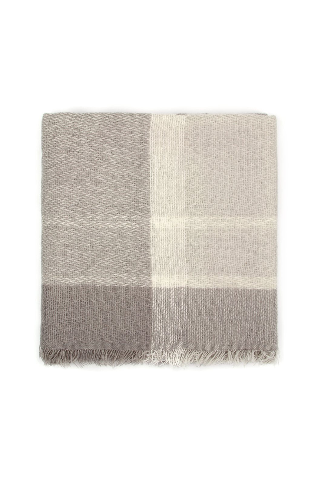 Riah Fashion - Colorblock Fringed Blanket Scarf -