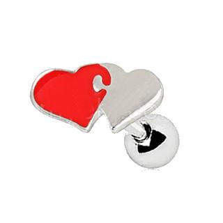 316L Stainless Steel Interlocked Hearts Cartilage Earring -