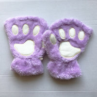 Thumbnail for Plush Cat Paw Claw Gloves - Fingerless Mittens / Gloves - [23 DAY DELIVERY] - 11 COLORS -