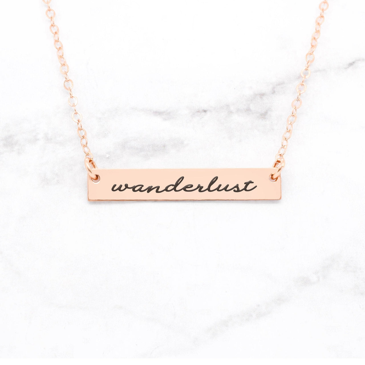 Wanderlust - Gold Quote Bar Necklace -