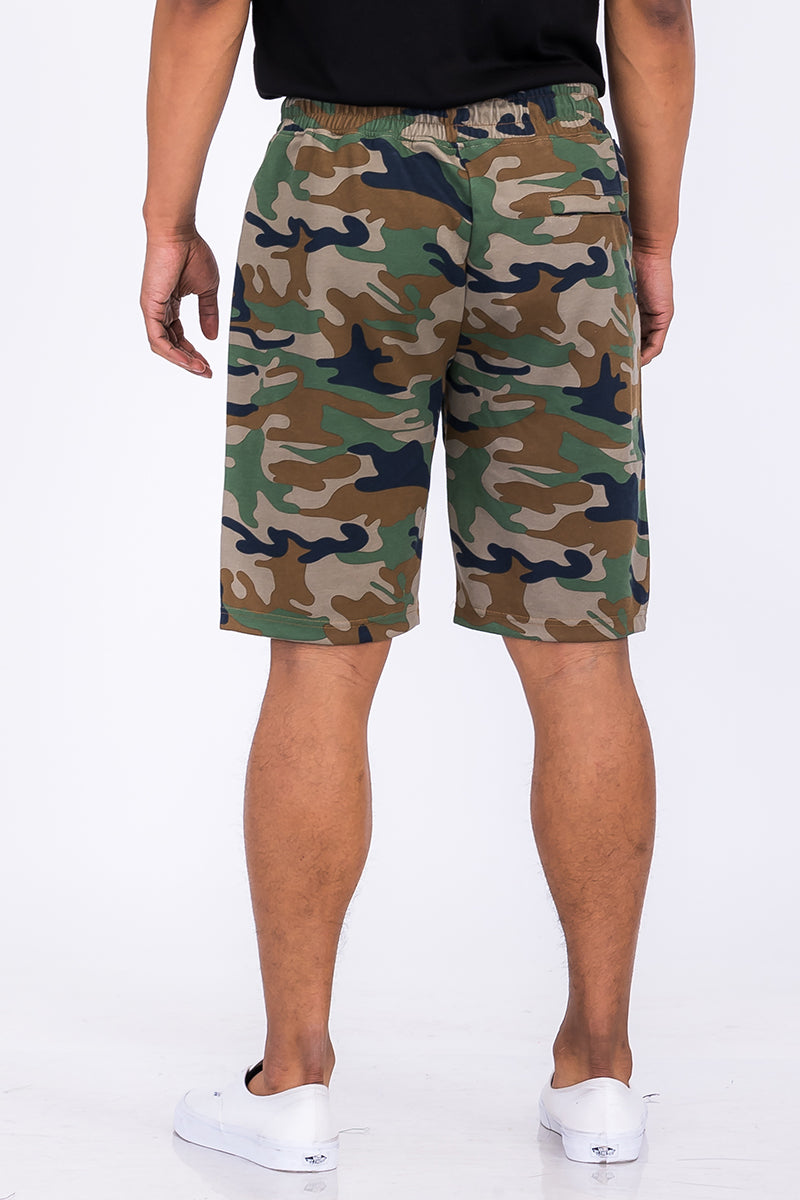 Heathered Cotton Shorts - 1 CAMO COLOR -