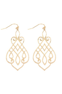 Thumbnail for Cast Filigree Drop Hook Earrings - 2 FINISHES -